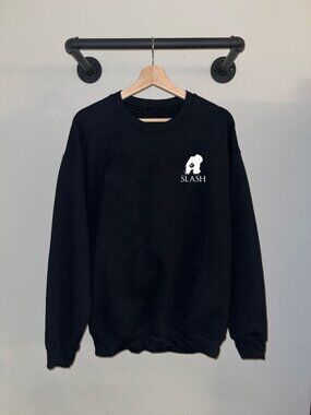 Black White Slash Face Guns n Roses 80s Rock Band Music Crewneck Sweatshirt